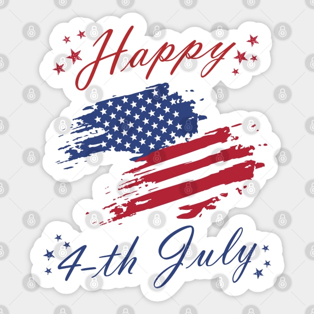 Happy 4-th of July Independence Day Sticker by NuttyShirt